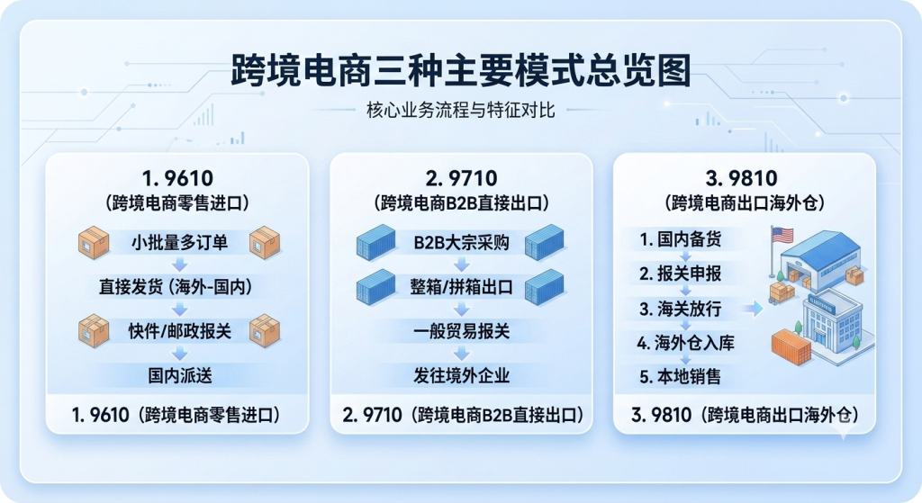 9610-9710-9810-cross-border-ecommerce-comparison-china 9610 9710 9810跨境电商出口模式区别对比图